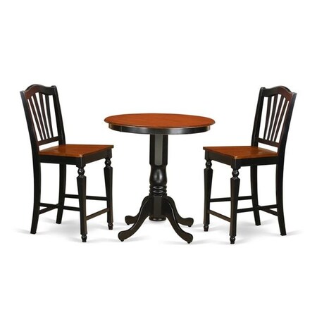 East West Furniture <p>This amazing 3 piece Counter Height set is targeted for everyone. The structure of the kitche EDCH3-BLK-W